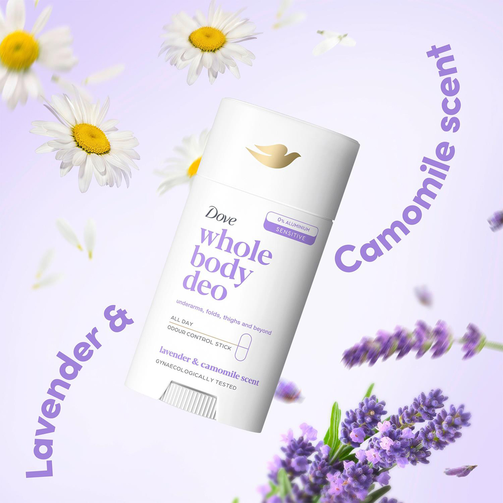Dove Whole Body Long Lasting Fresh Lavender and Camomile Deodorant Stick 75ml 6 Pack Image 4