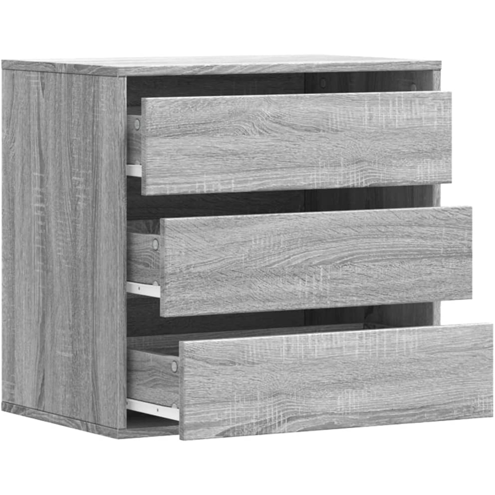 vidaXL 3 Drawer Grey Sonoma Oak Chest of Drawers Image 4