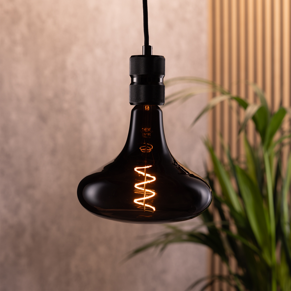 TCP E27 Warm White Glow Black Twist Short Horn Decorative Bulb Image 2
