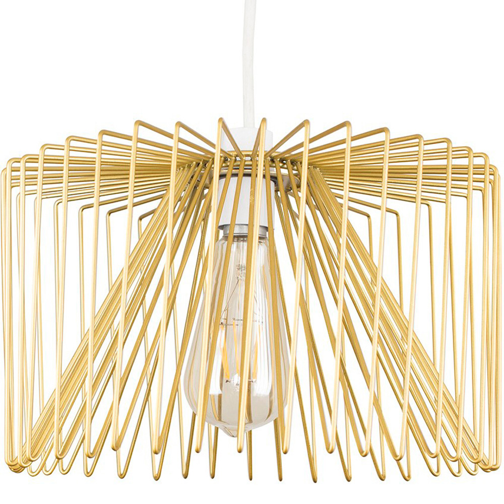 ValueLights Amadeus Gold Wire Pendant Shade Image 1