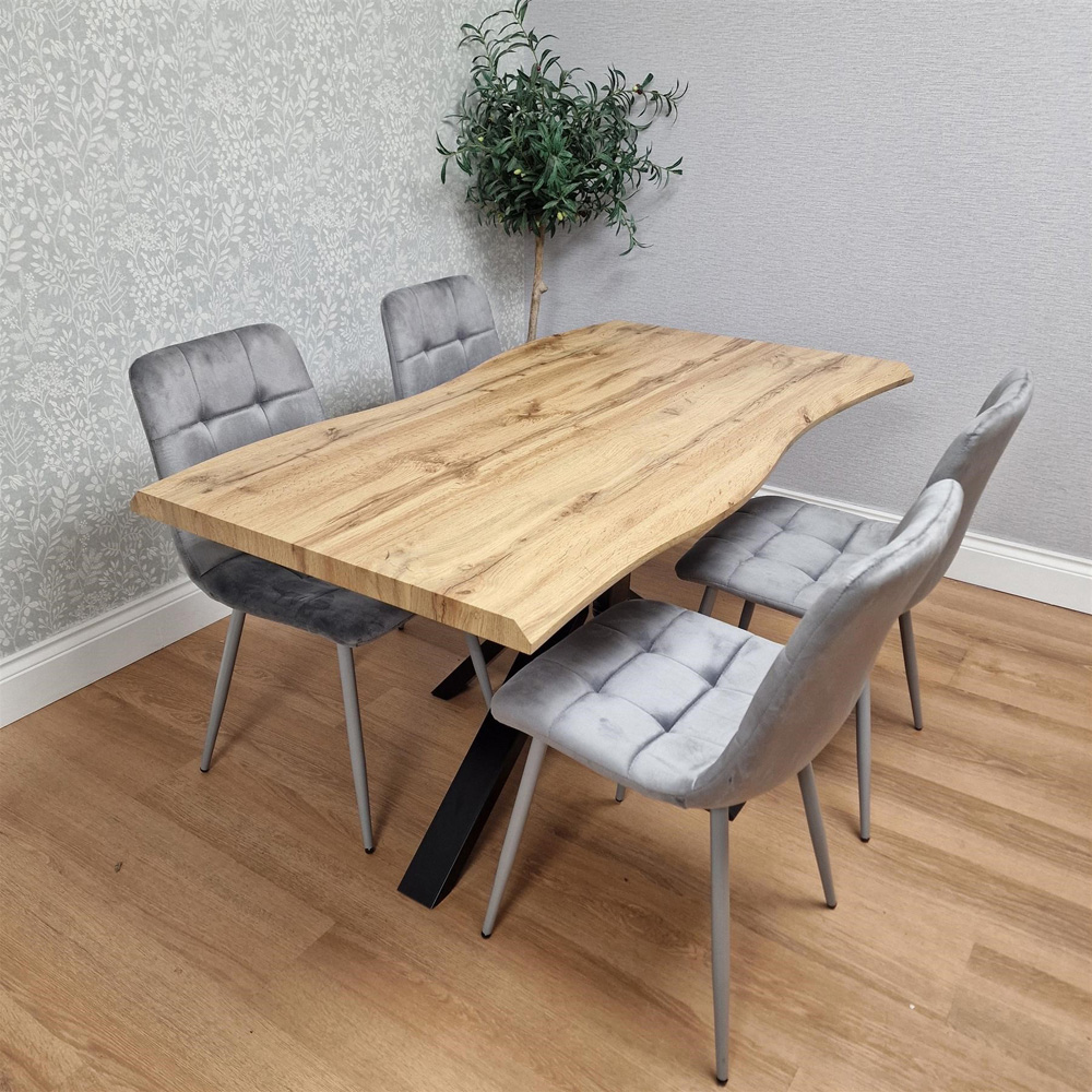 Kosy Koala 4 Seater Dining Table Set Brown and Grey Image 2
