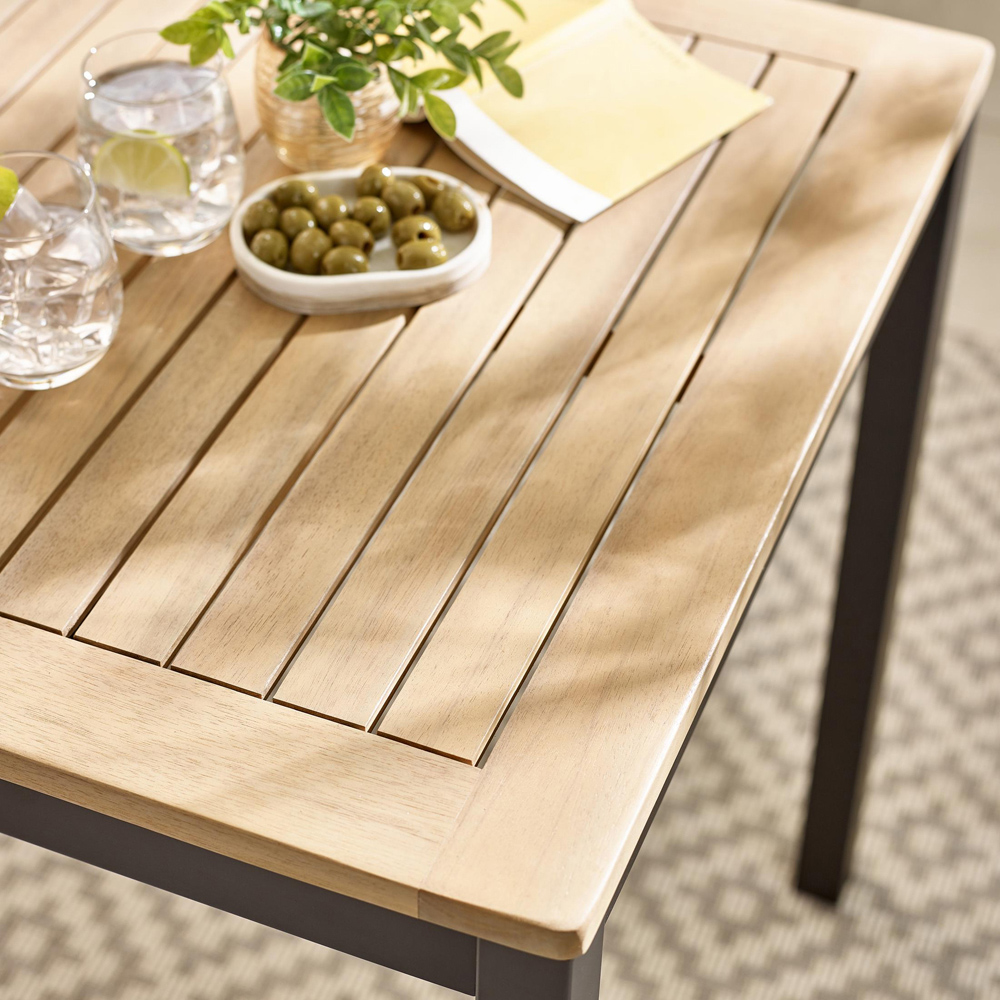 Furniturebox Mallow 2 Seater Wood Outdoor Dining Set Black and Teak Image 3