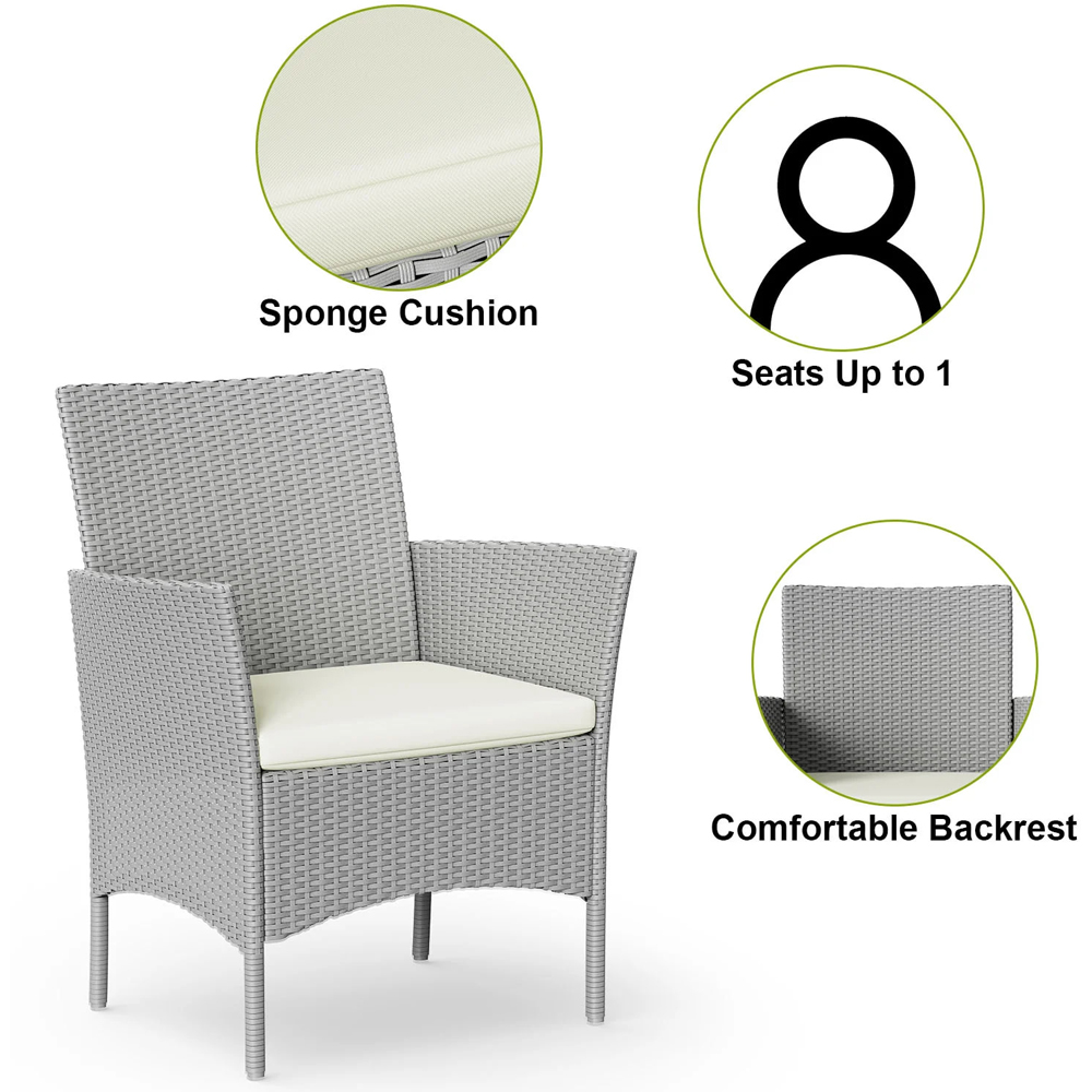 Rattrix 4 Seater Grey Rattan Garden Furniture Set with Cushion Image 4