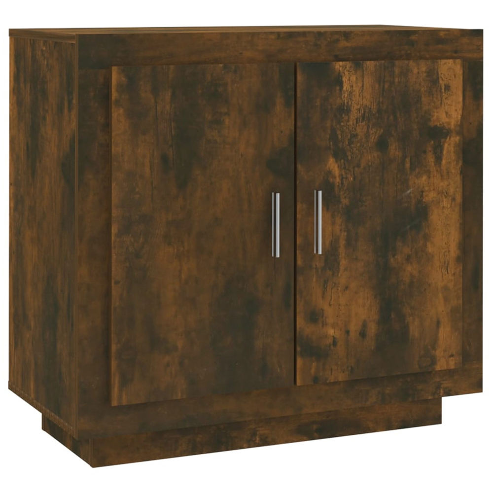 vidaXL 2 Door 2 Shelf Smoked Oak Sideboard Image 2