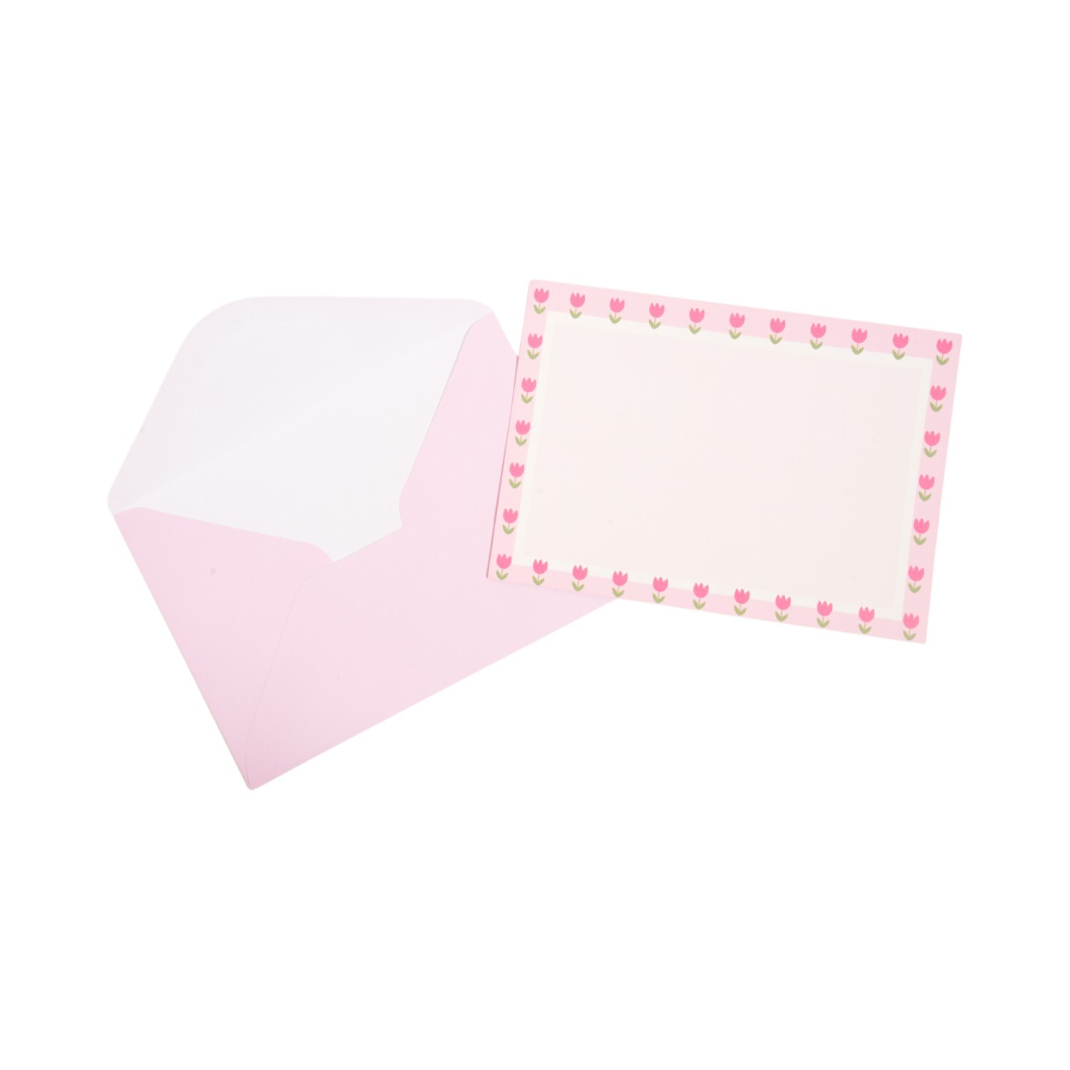 Set of 32 Printed Cards and Envelopes Pink Image 6