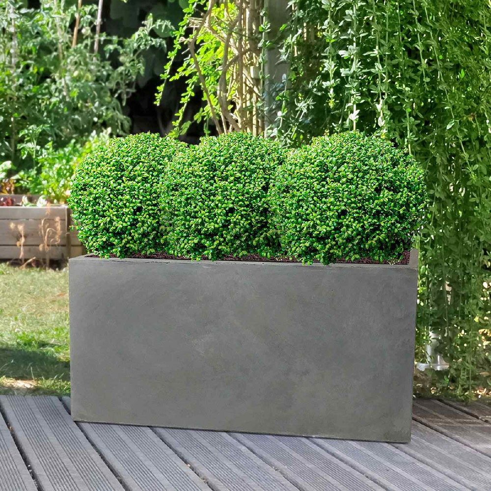 wilko Trough Grey Light Concrete Outdoor Planter 41cm Image 5