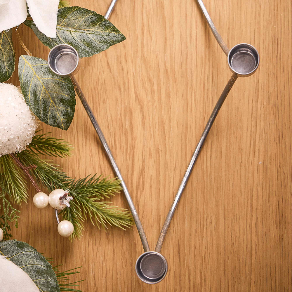 Dibor 7 Arm Silver Wave Candle Holder Image 4