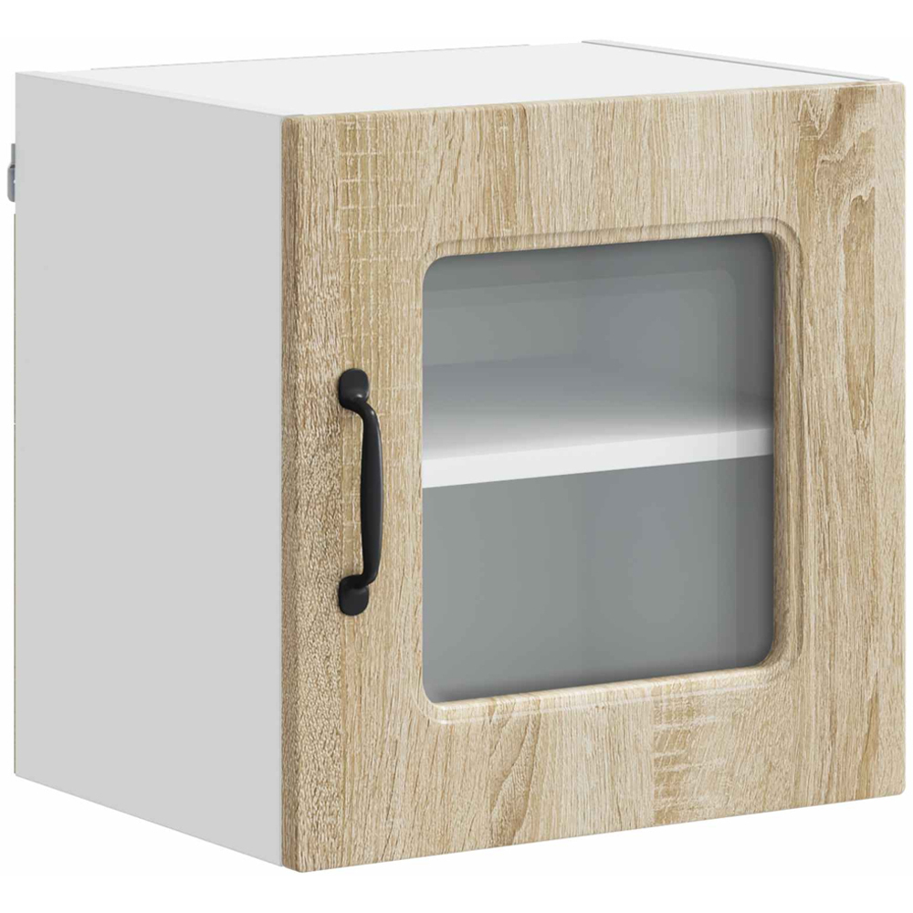 vidaXL Kalmar Single Glass Door Sonoma Oak Wall Mounted Kitchen Cabinet Set of 2 Image 5