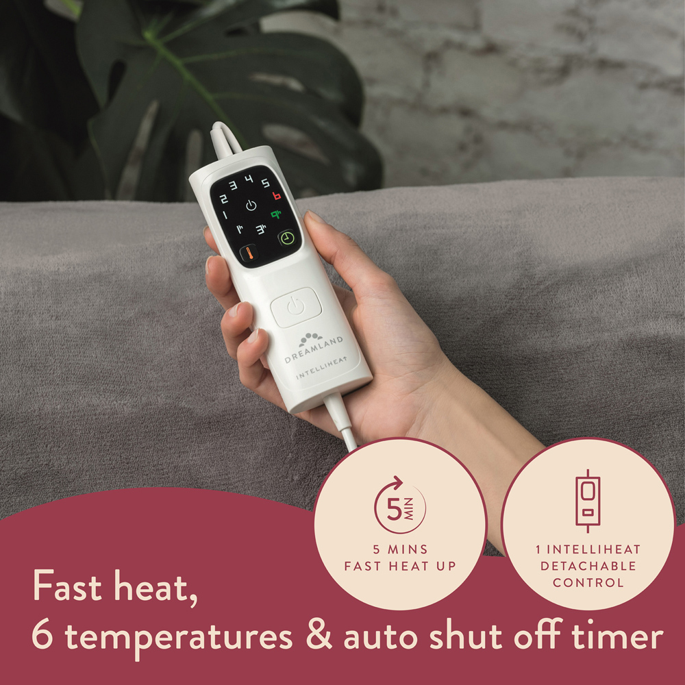 Dreamland Snuggle Up Grey Velvet Heated Throw 120 x 160cm Image 6