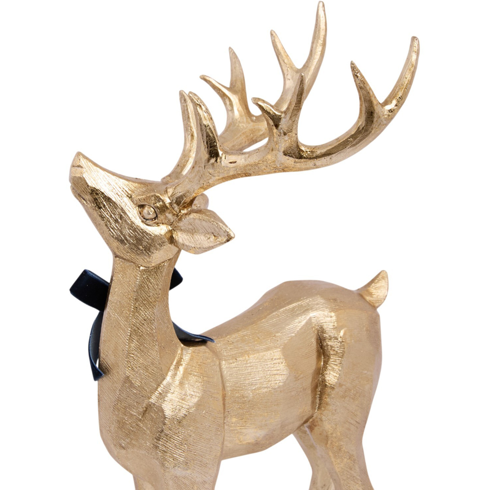 Antique Reindeer with Bow Ornament Gold Image 6