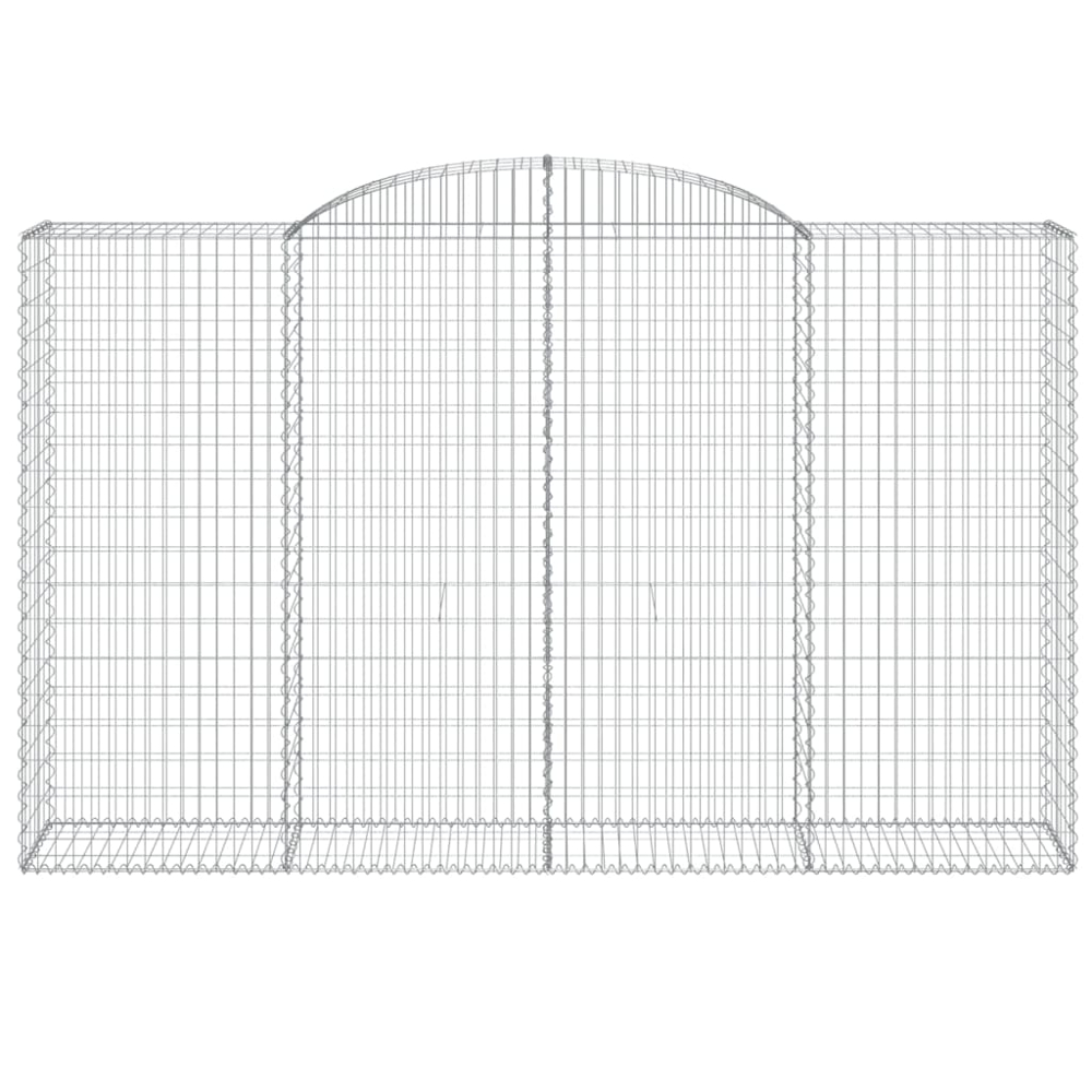vidaXL Silver Galvanised Iron Arched Gabion Basket 300 x 50 x 180/200cm 7 Pack Image 4