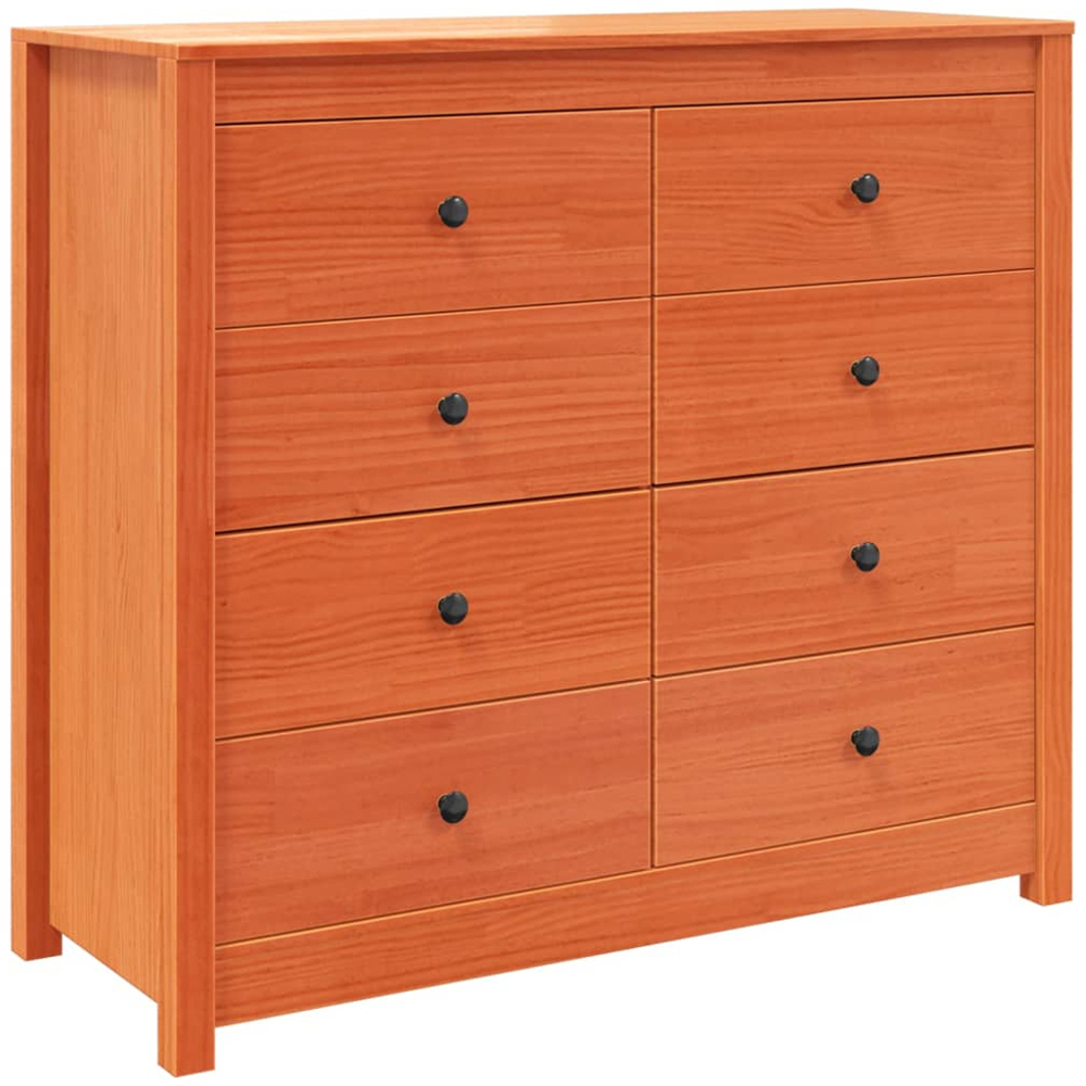 vidaXL 8 Drawer Solid Pine Wood Side Cabinet Image 2