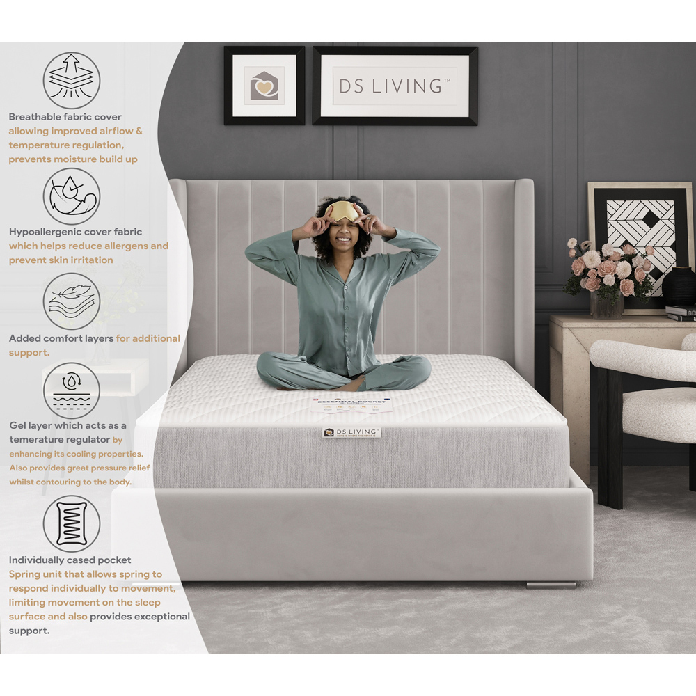 DS Living Aura Double 800 Pocket Sprung Comfort Layer Gel Enhanced Mattress Image 6