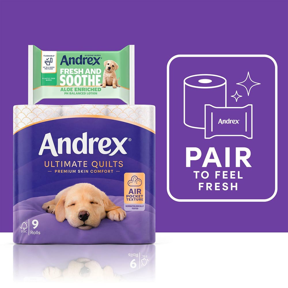 Andrex Supreme Quilts Fragrance Free Toilet Tissue 48 Rolls 3 Ply Image 2