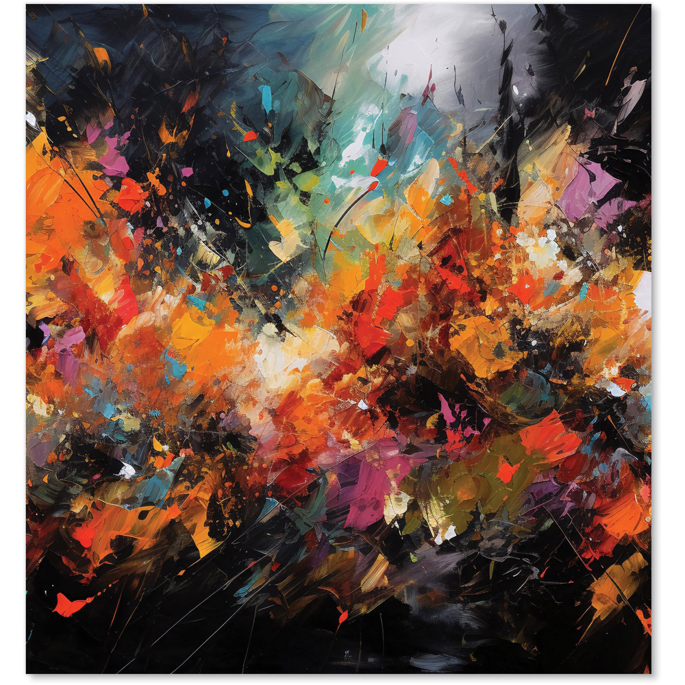 Warren Reed Designer Vibrant Abstract Painting Glass Kitchen Splashback 75 x 70cm Image 2