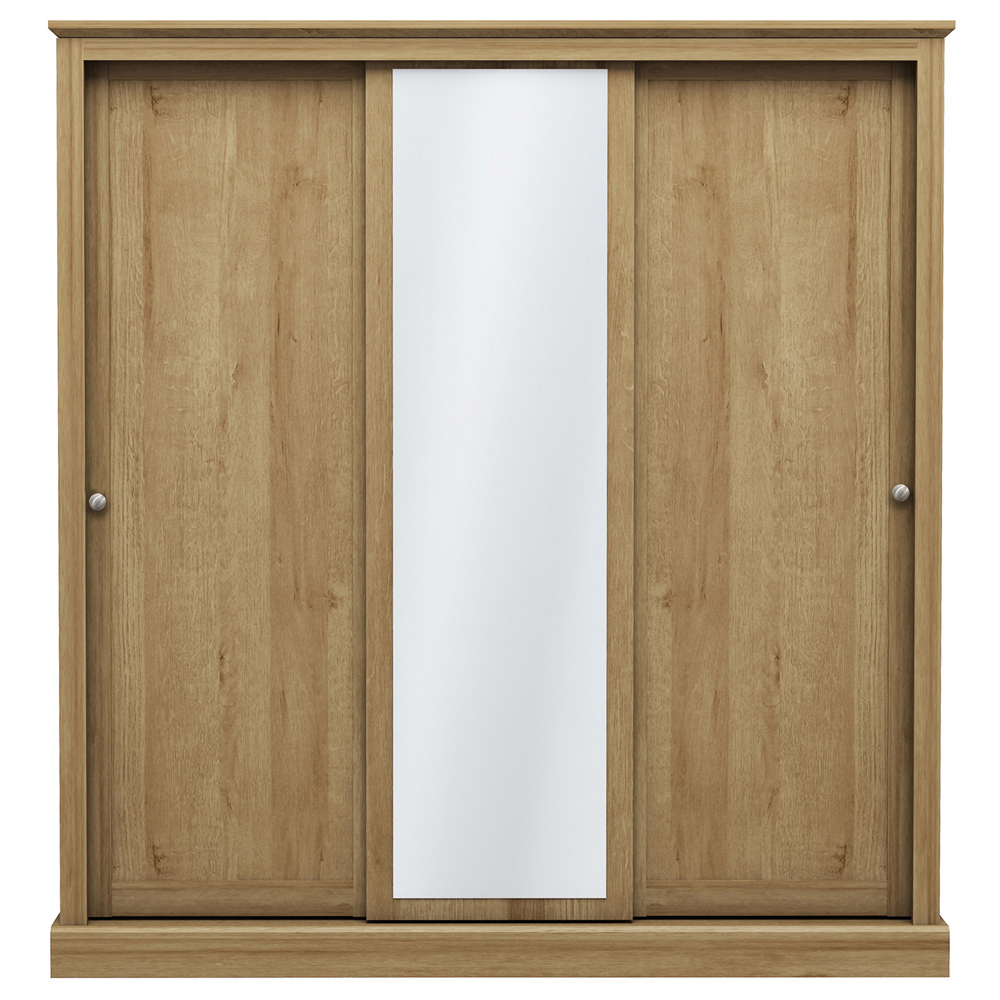 Devon 3 Door Oak Effect Sliding Wardrobe Image 2