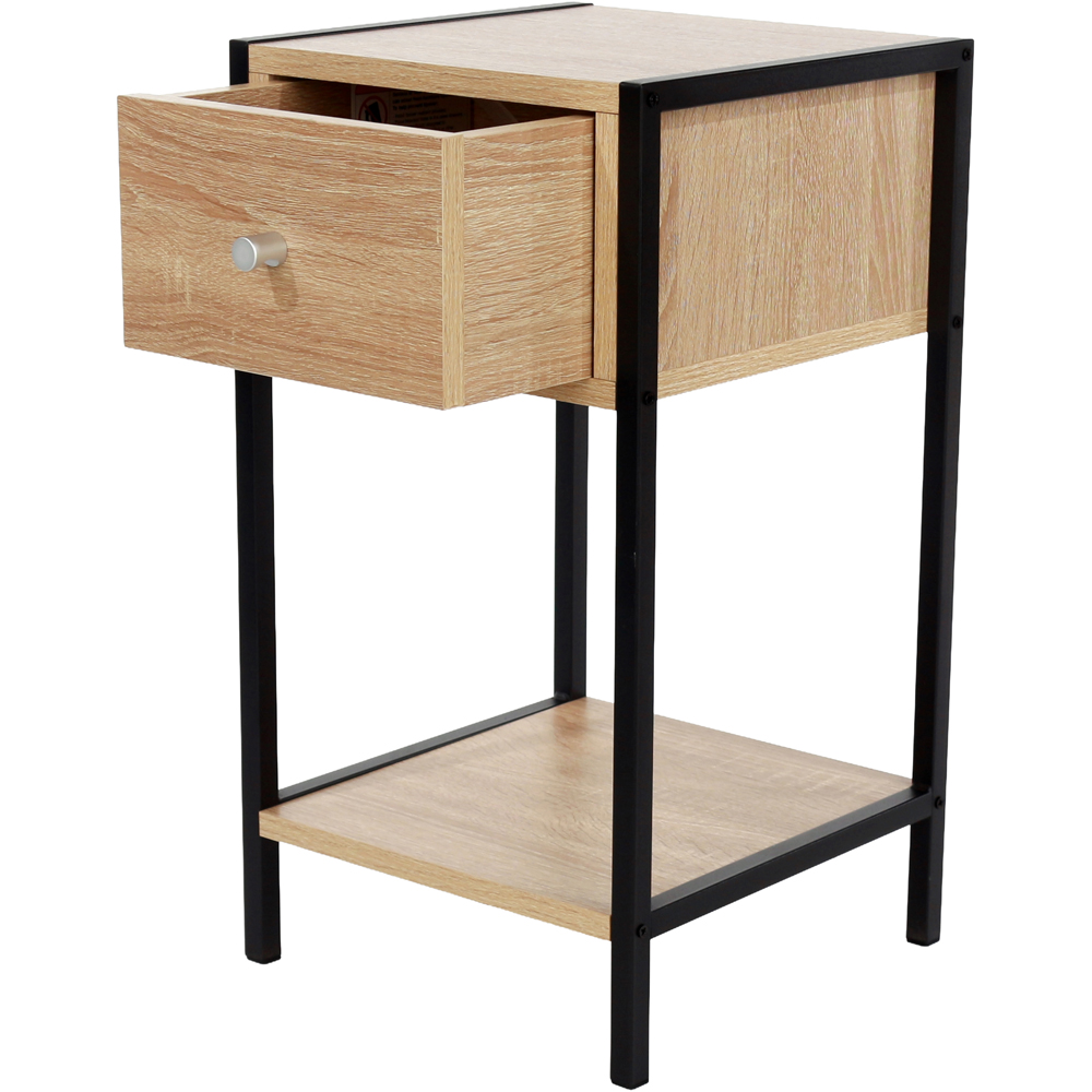 Core Products Kelly Single Drawer Single Shelf Oak Effect Compact Bedside Cabinet Image 5