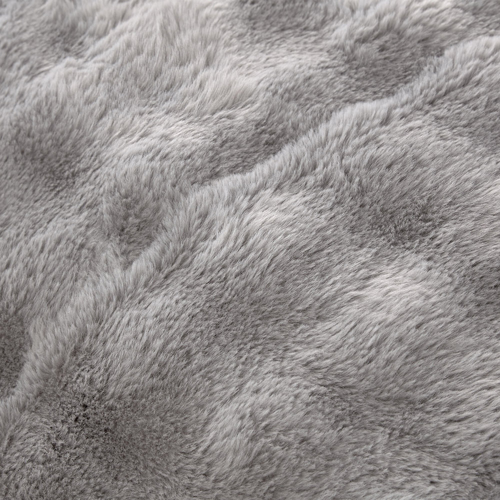 Aurora Faux Fur Duvet Set Silver Double Image 5