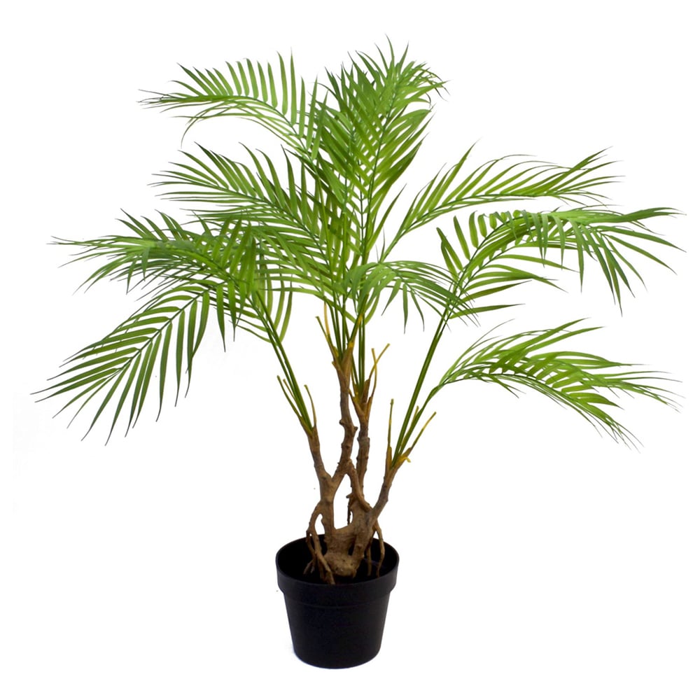 Leaf Areca Palm Artificial Tree with Twisted Detail Trunk 90cm Image 1