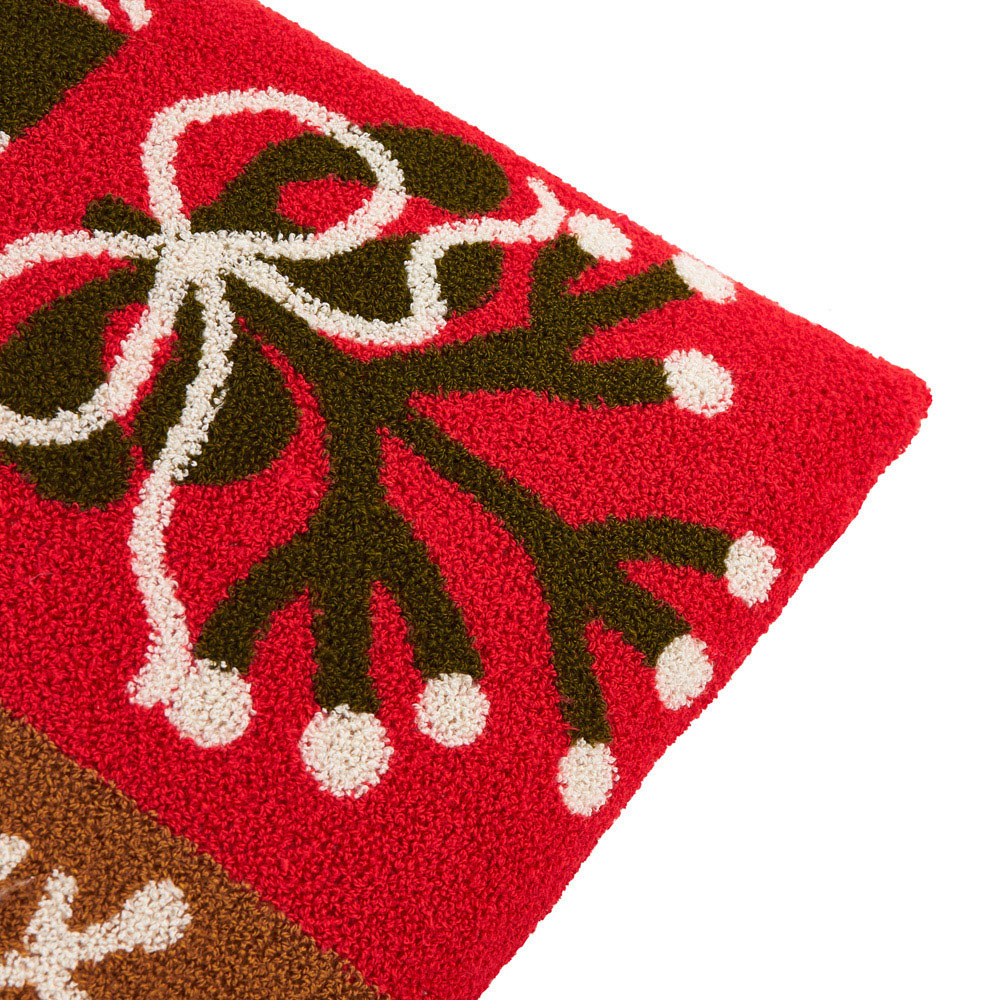 Furn Fika Patch Red Velvet Boucle Reversible Cushion 43 x 43cm Image 4