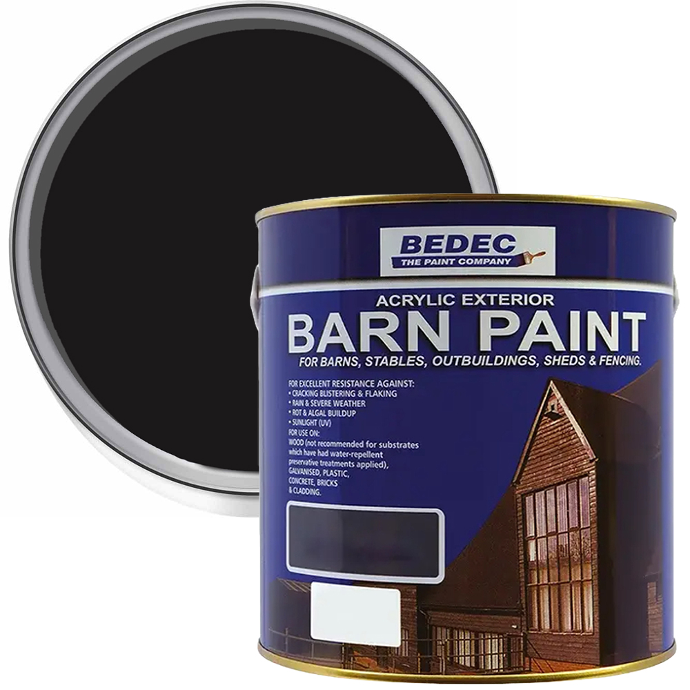 Bedec Black Semi Gloss Barn Paint 2.5L Image 1