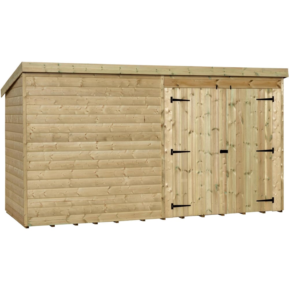 Empire Sheds 4000 12 x 6ft Double Door Tongue and Groove Pent Garden Shed Image 1