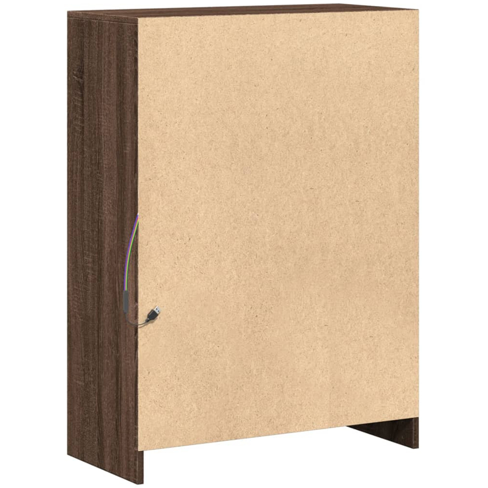 vidaXL 2 Door Single Open Shelf Brown Oak Sideboard with LED Lights Image 9