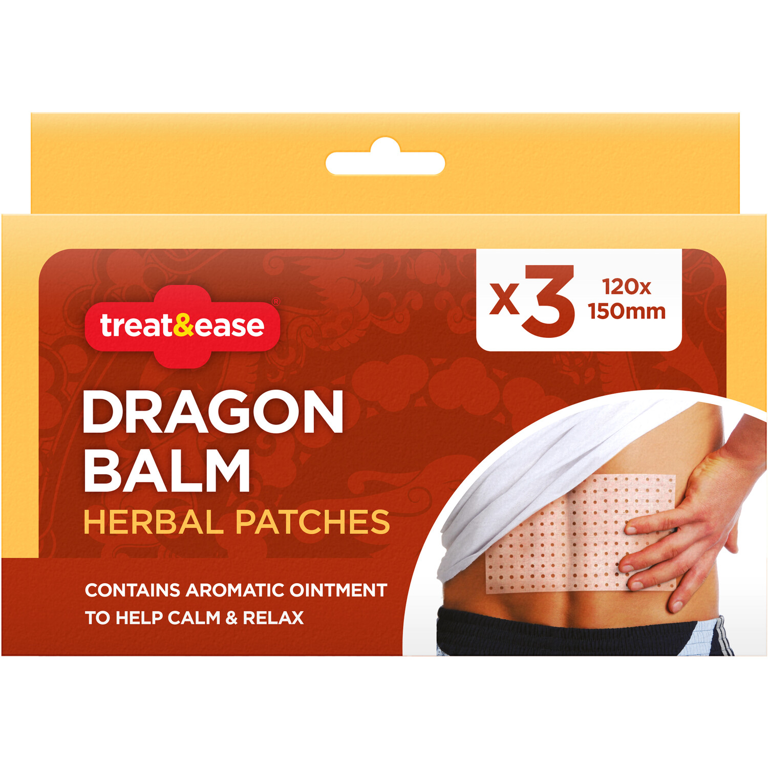 Treat and Ease Dragon Balm Herbal Pain Relief Patch 3 Pack Image