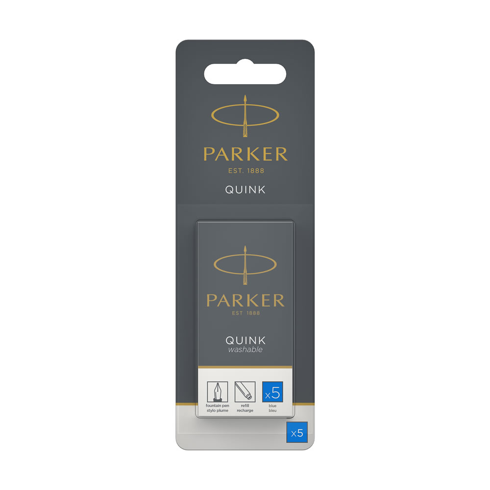 Parker Quink Ink Washable Blue Cartridges 5 pack Wilko