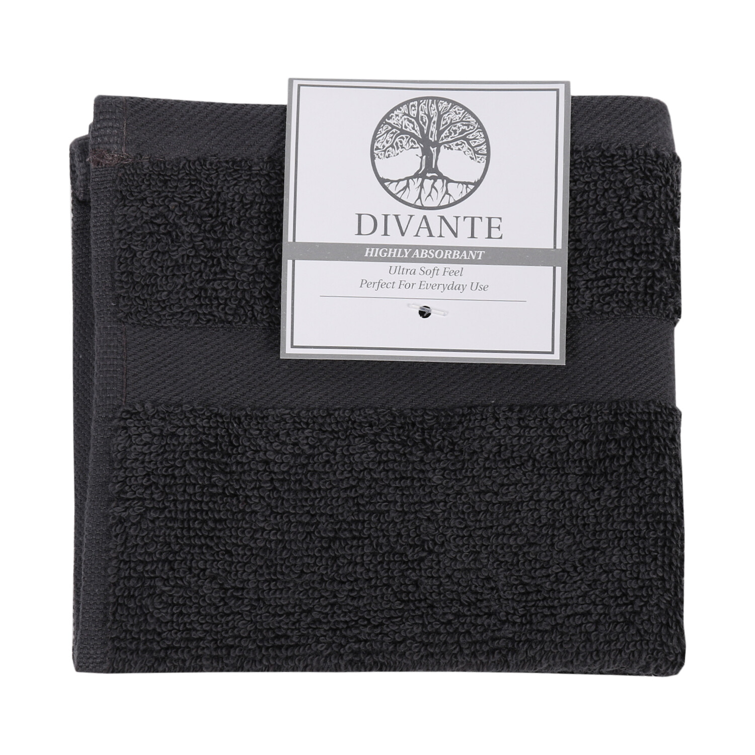 Divante Flannel Cotton Dark Grey Face Cloth Image 2