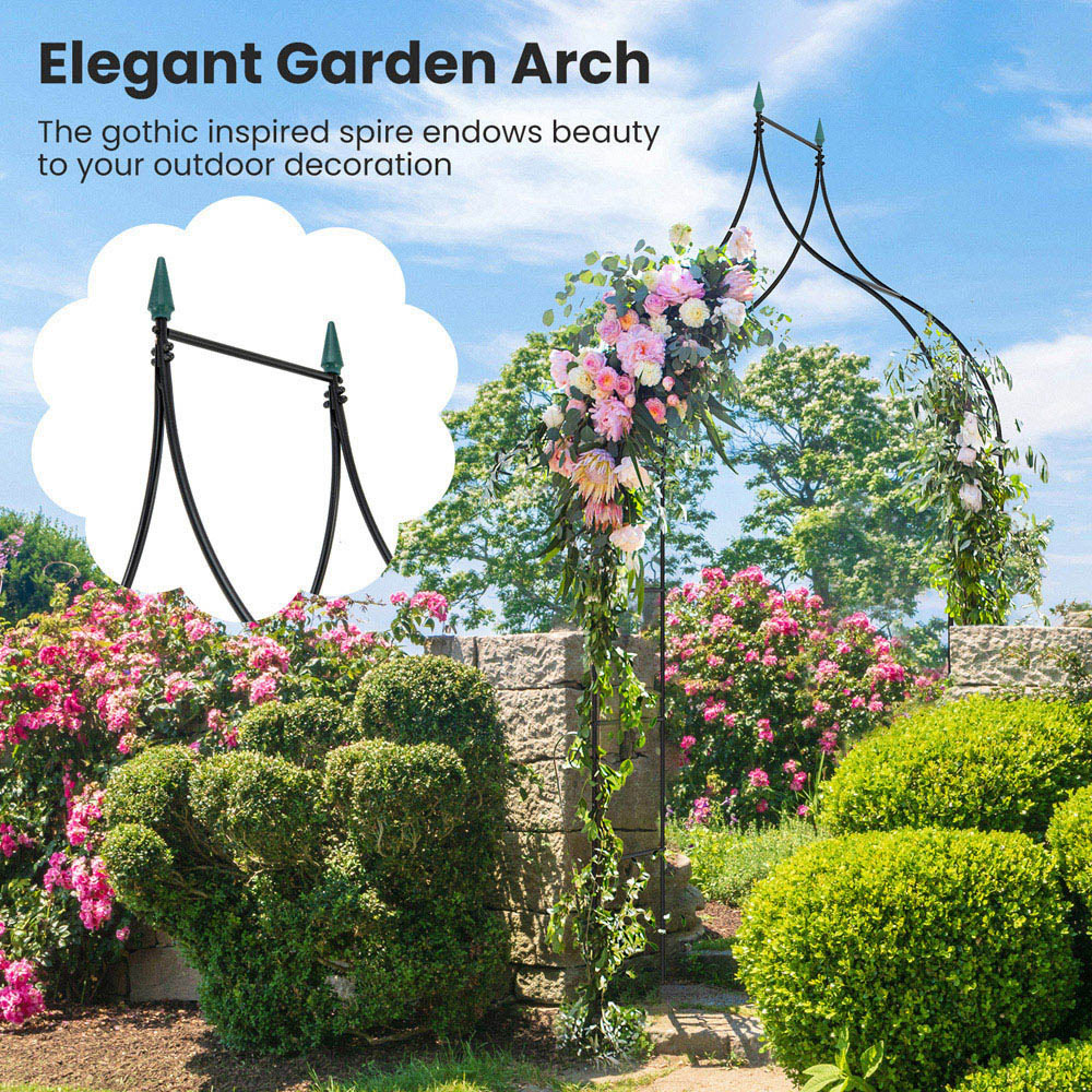 Costway Gothic Style Garden Arbor with Multiple Side Crossbars Image 4