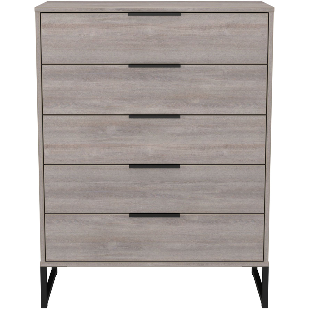 Crowndale Hong Kong 5 Drawer Grey Oak Chest of Drawers Ready Assembled Image 2