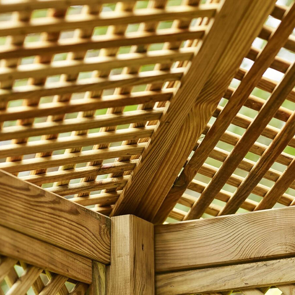 Shire Valencia 4 Seater 6 x 6ft Corner Pressure Treated Arbour Image 6