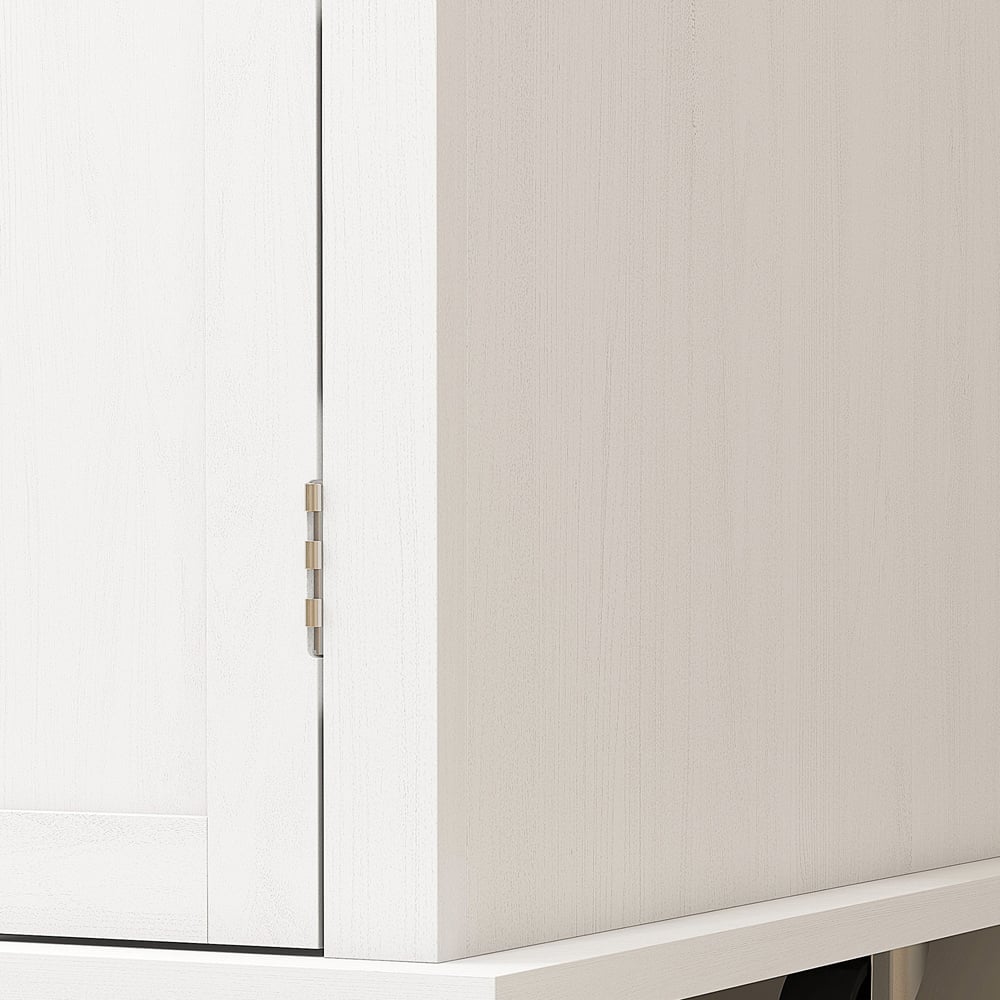 HOMCOM 4 Door 2 Drawer White Rolling Kitchen Storage Cart Image 3
