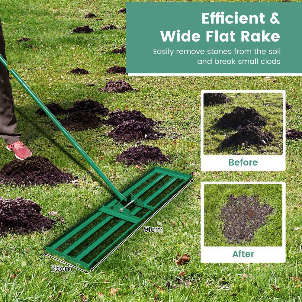 Costway Lawn Levelling Rak with Ergonomic Handle 91 x 25cm Image 4