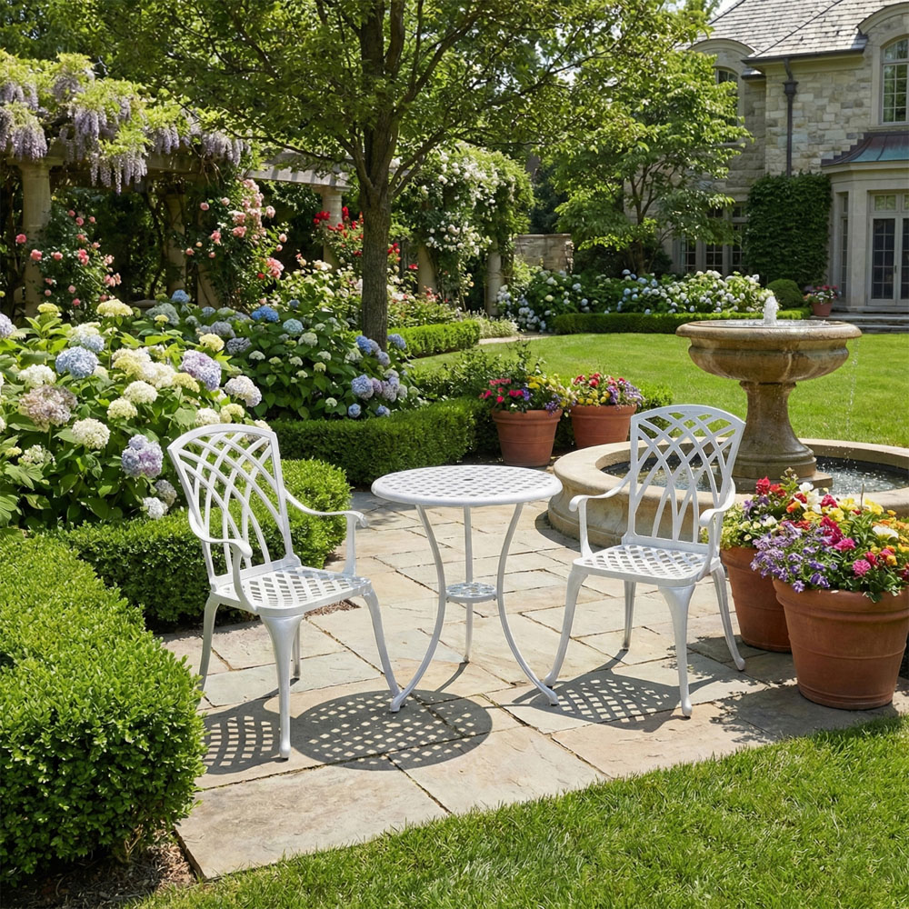 Centurion Supports OSHOWA 2 Seater White Bistro Set Image 3
