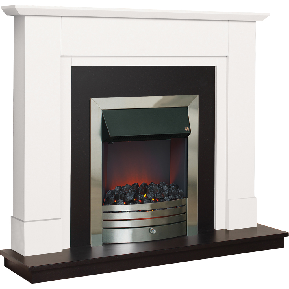Suncrest Coniston White and Black Textured Electric Suite Image 1