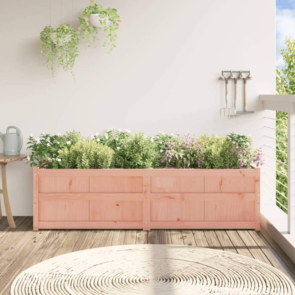 vidaXL Natural Solid Douglas Wood Garden Planter 180 x 50 x 50cm Image 2