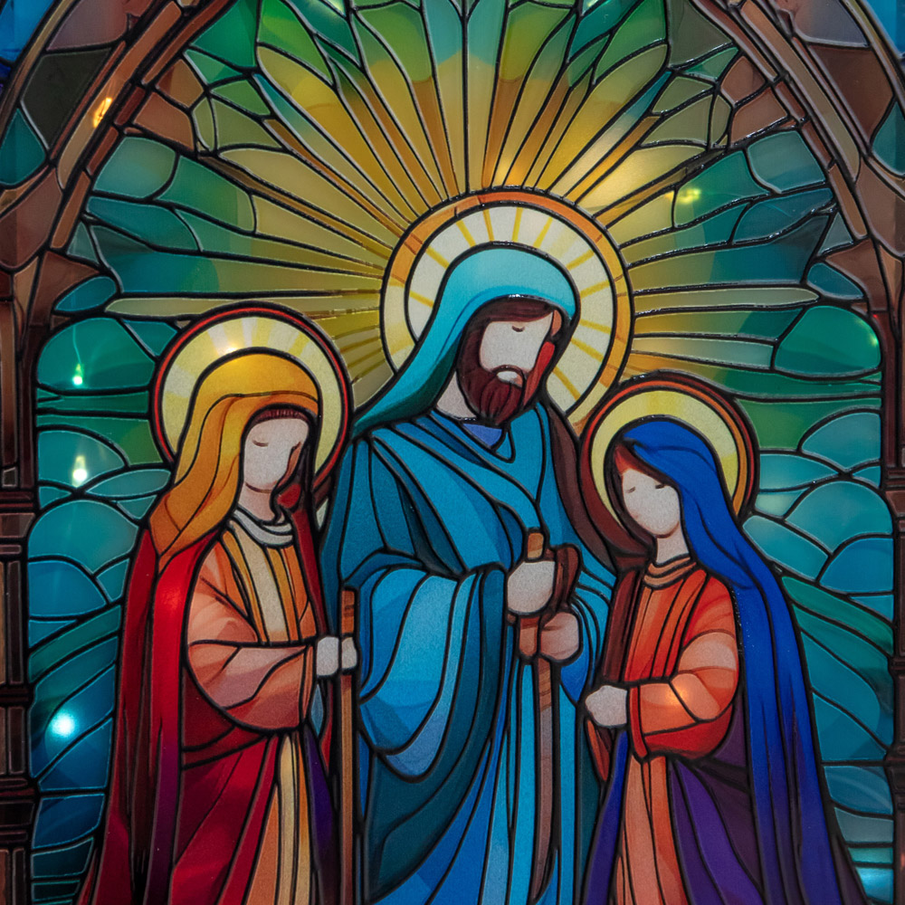 Samuel Alexander Light Up Stained Glass Nativity Scene Christmas Decoration 28 x 21cm Image 5