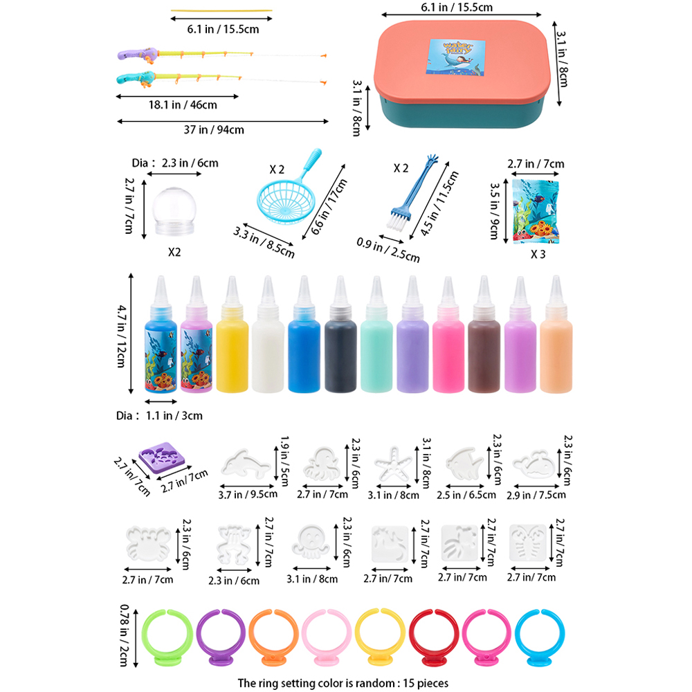 H&O Direct 2 Player Ocean Theme DIY Water Gel Fishing Game Kit Image 6