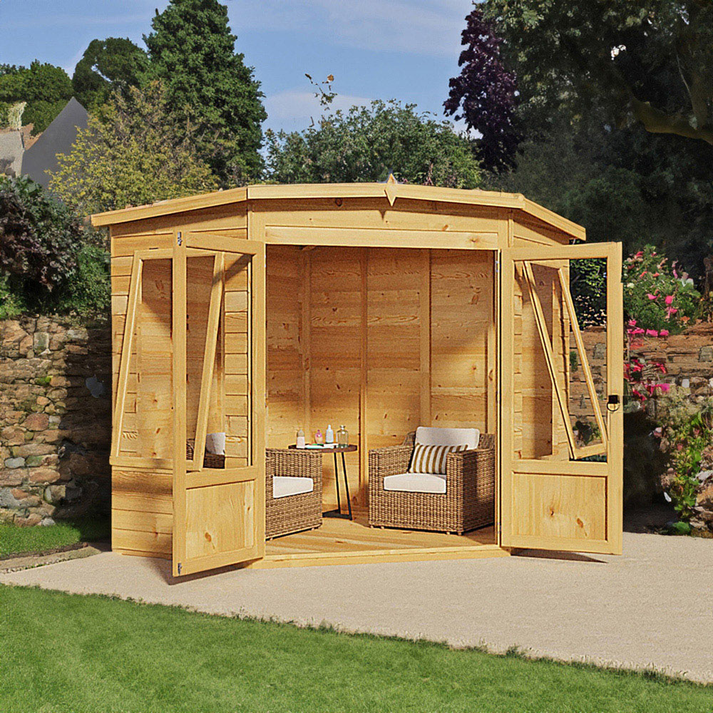 Shire Ramsey 7 x 7ft Shiplap Pent Corner Garden Summerhouse Image 5
