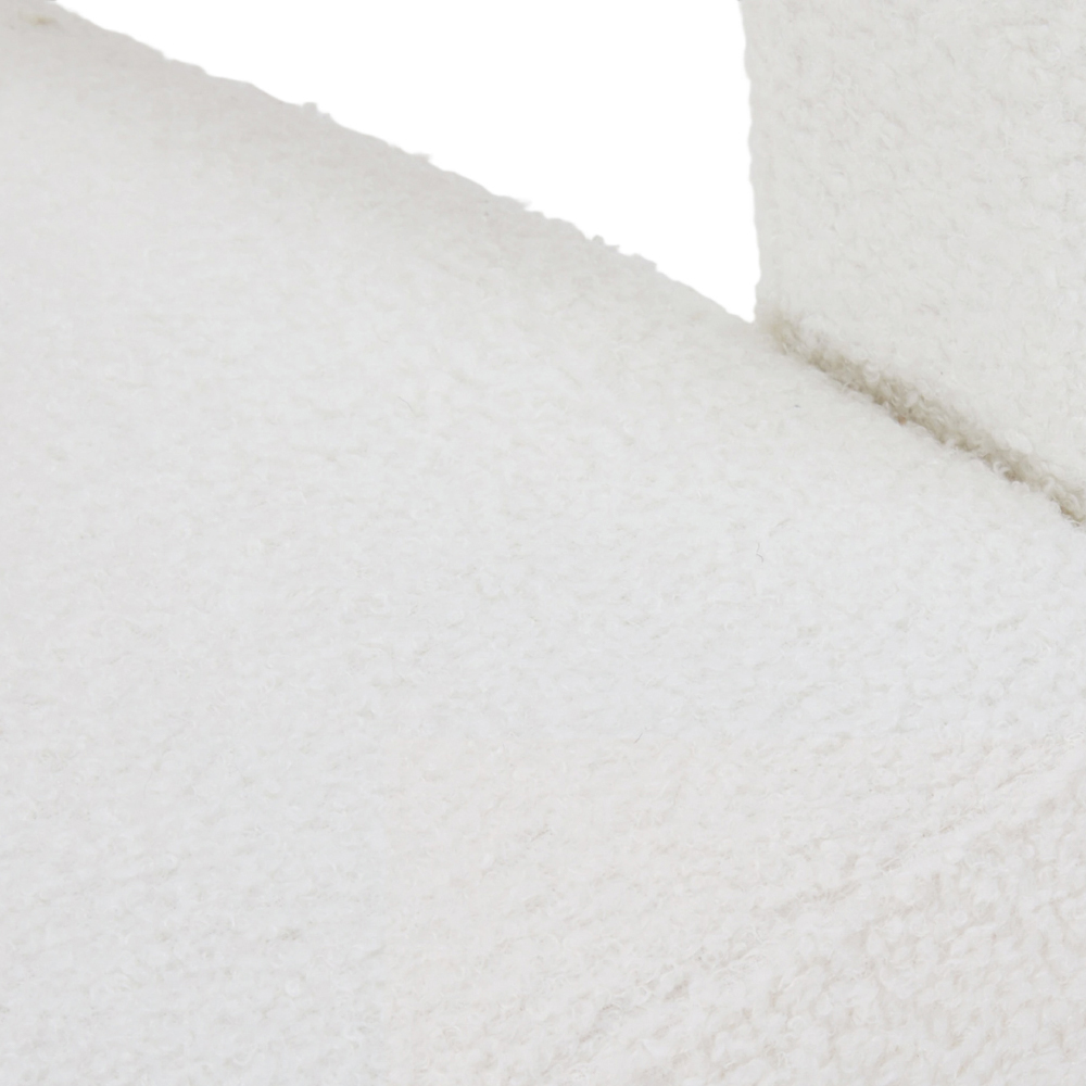 Living and Home White Teddy Fleece Upholstered Accent Chair with Lumbar Pillow Image 5