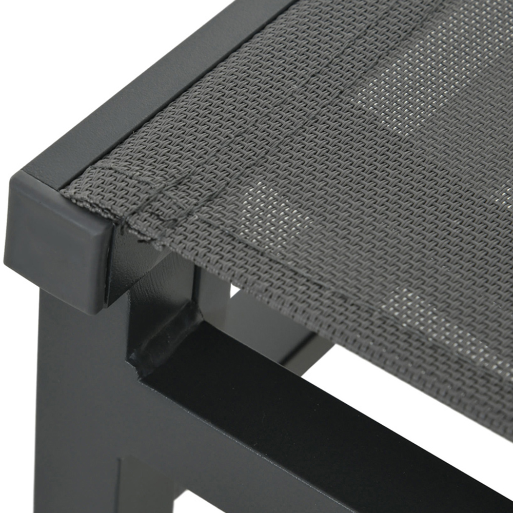 Outsunny 6 Seater Black Steel Garden Dining Set Image 3