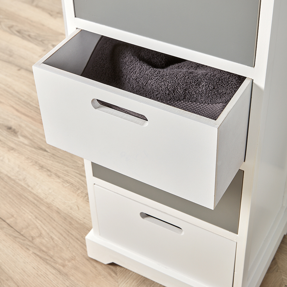 Home Source Ullswater 5 Drawer White and Grey Storage Unit Image 6