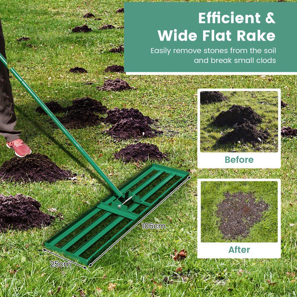 Costway Lawn Levelling Rak with Ergonomic Handle 16 x 25cm Image 4