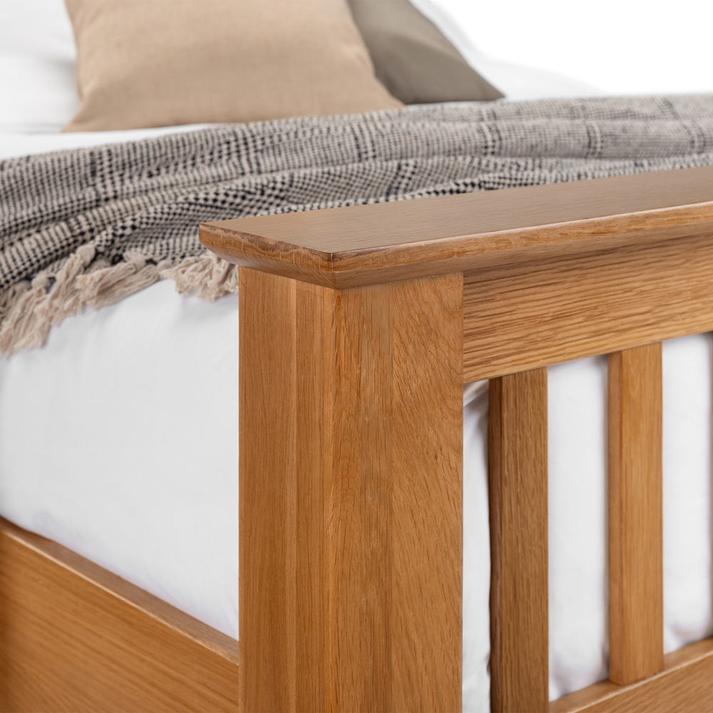 Julian Bowen Amsterdam King Size Oak High Foot End Bed Frame Image 6