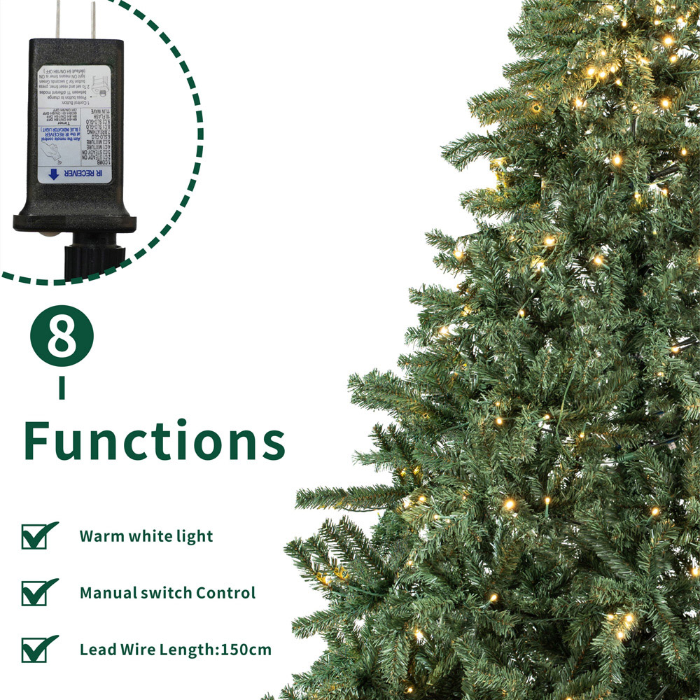 Abrihome 500 Warm White LED Pre-Lit Multi-Function Artificial Christmas Tree with 1512 Tips 8ft Image 6