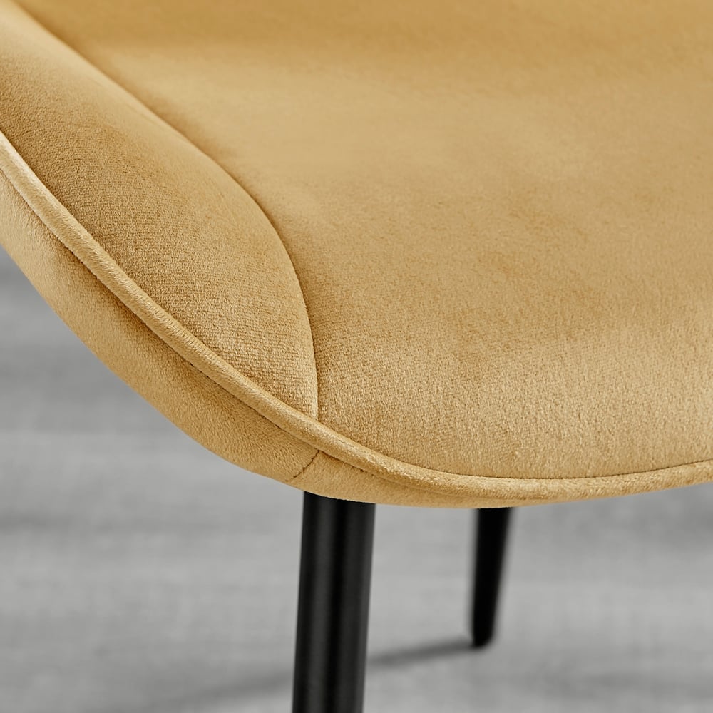 Furniturebox Elissa Cesano Marble Effect 2 Seater Round Dining Set White Mustard and Black Image 7