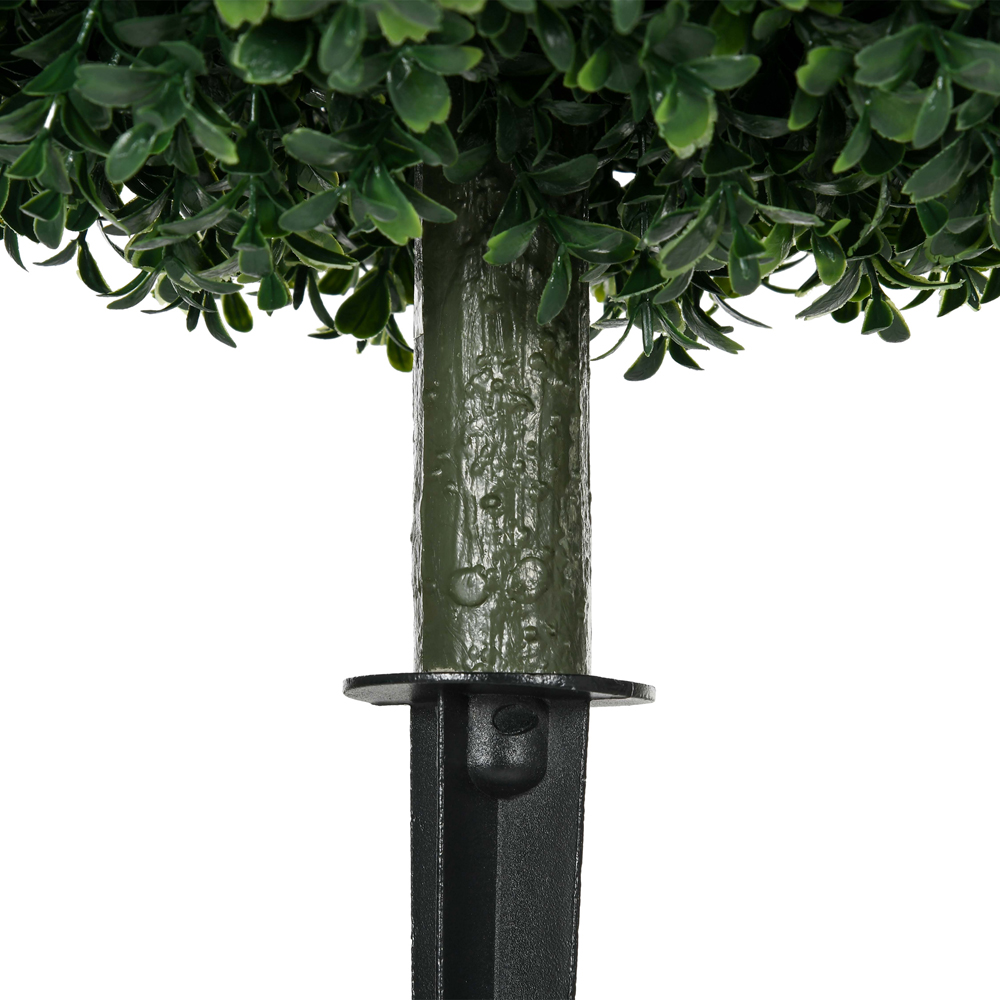 HOMCOM Artificial Boxwood Topiary Trees with Ground Stake Set of 2 Image 3