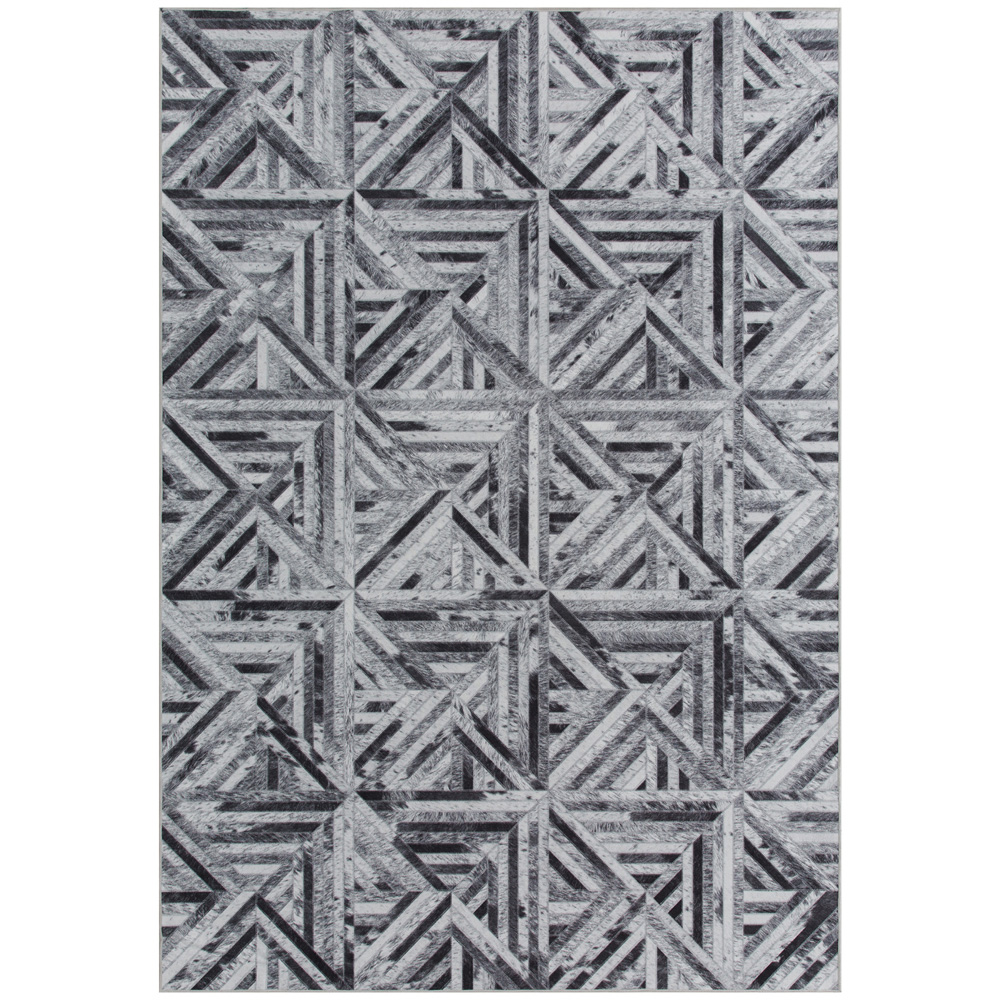 HOMCOM Triangle Pattern Chenille Non-Slip Rug 230 x 160cm Image 1